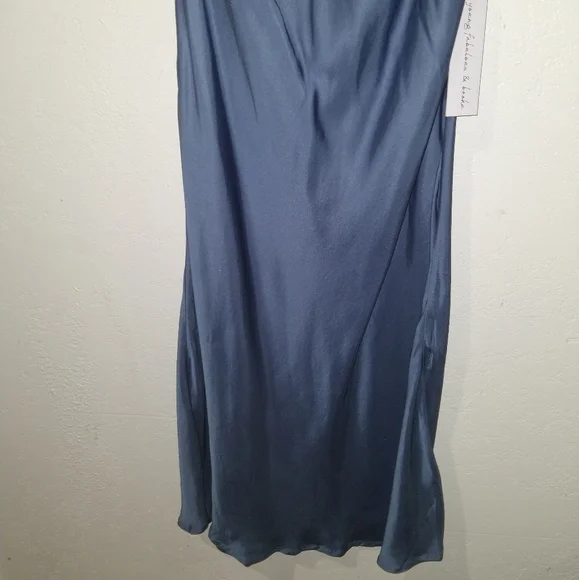 NWT YOUNG FABULOUS & BROKE Rebel Halter Blue Dress - Picture 5 of 8